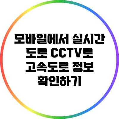 모바일에서 실시간 도로 CCTV로 고속도로 정보 확인하기