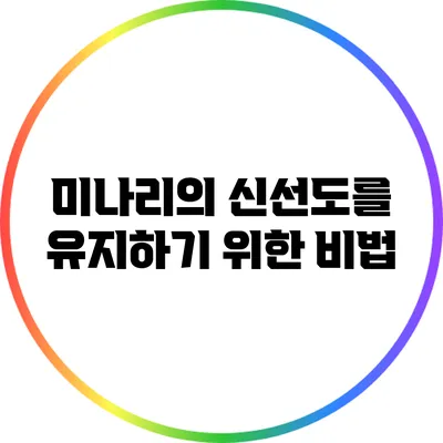 미나리의 신선도를 유지하기 위한 비법