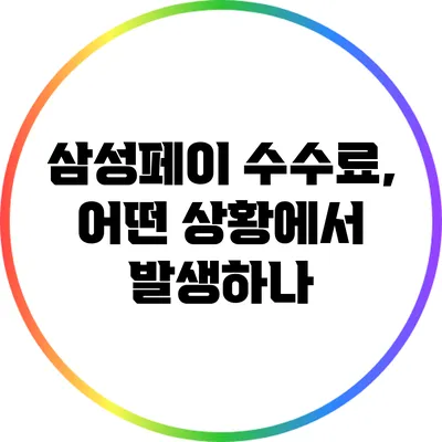 삼성페이 수수료, 어떤 상황에서 발생하나?
