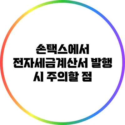 손택스에서 전자세금계산서 발행 시 주의할 점