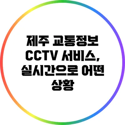 제주 교통정보 CCTV 서비스, 실시간으로 어떤 상황?