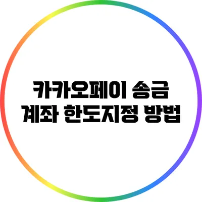 카카오페이 송금 계좌 한도지정 방법