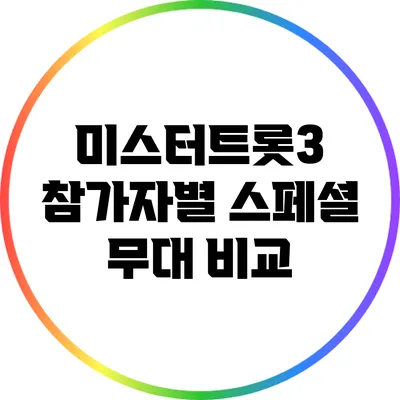 미스터트롯3 참가자별 스페셜 무대 비교