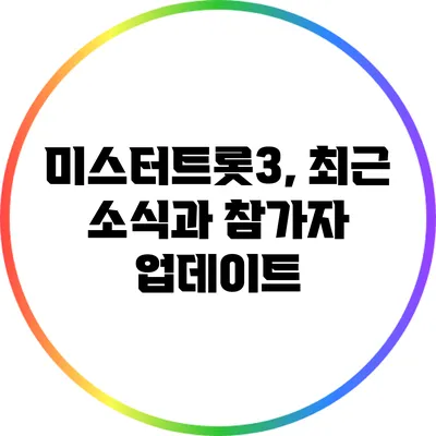 미스터트롯3, 최근 소식과 참가자 업데이트