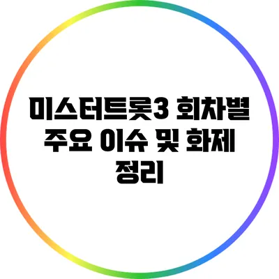 미스터트롯3 회차별 주요 이슈 및 화제 정리