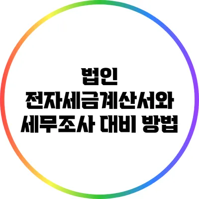 법인 전자세금계산서와 세무조사 대비 방법