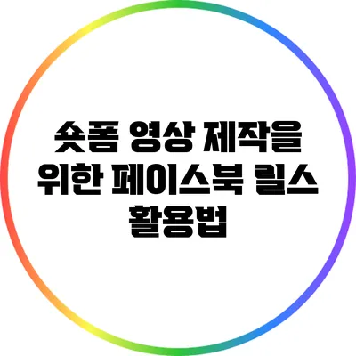 숏폼 영상 제작을 위한 페이스북 릴스 활용법