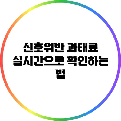 신호위반 과태료 실시간으로 확인하는 법