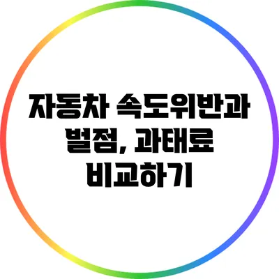 자동차 속도위반과 벌점, 과태료 비교하기