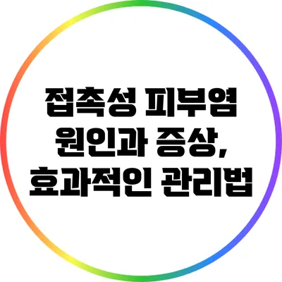 접촉성 피부염: 원인과 증상, 효과적인 관리법