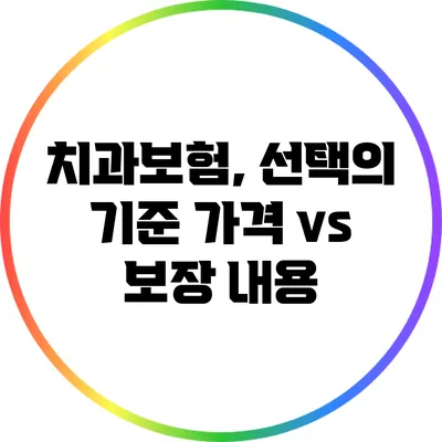 치과보험, 선택의 기준: 가격 vs 보장 내용