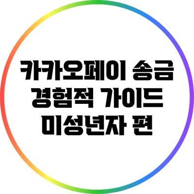 카카오페이 송금 경험적 가이드: 미성년자 편