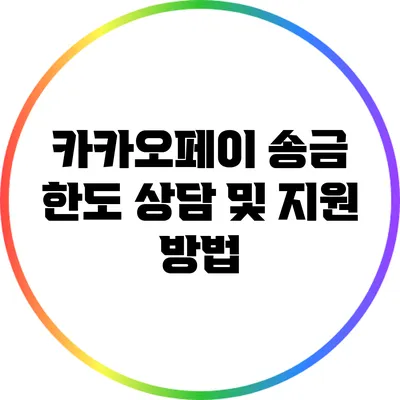 카카오페이 송금 한도 상담 및 지원 방법