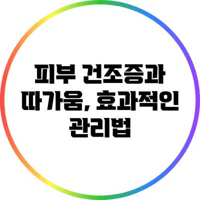 피부 건조증과 따가움, 효과적인 관리법