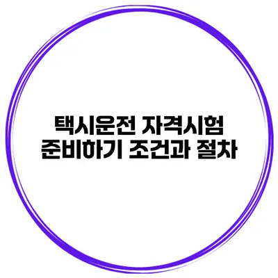 택시운전 자격시험 준비하기 조건과 절차