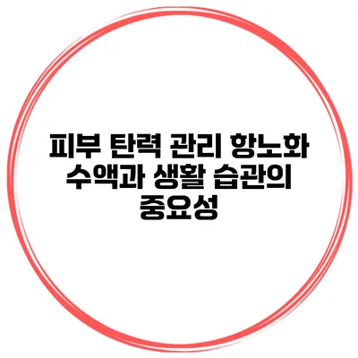 피부 탄력 관리 항노화 수액과 생활 습관의 중요성