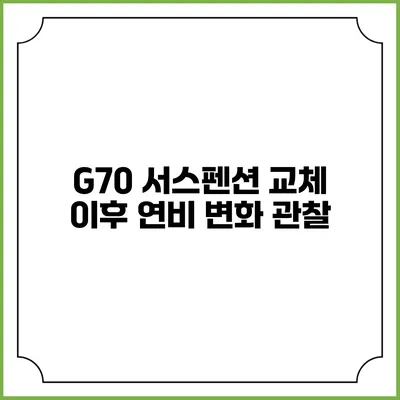 G70 서스펜션 교체 이후 연비 변화 관찰