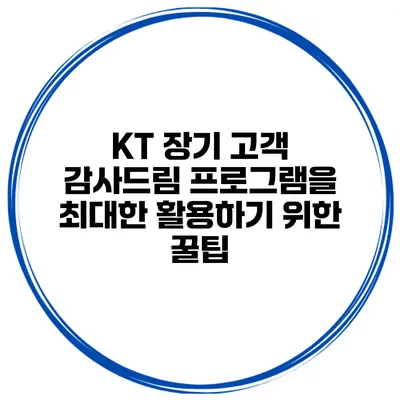 KT 장기 고객 감사드림 프로그램을 최대한 활용하기 위한 꿀팁