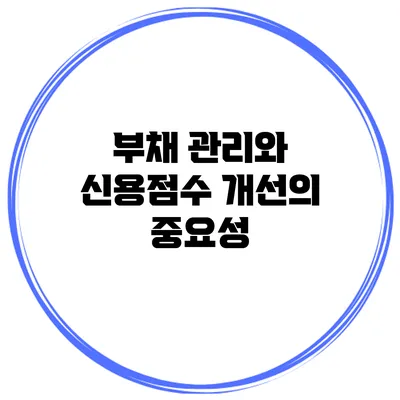 부채 관리와 신용점수 개선의 중요성