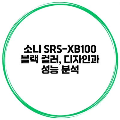 소니 SRS-XB100 블랙 컬러, 디자인과 성능 분석