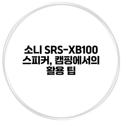 소니 SRS-XB100 스피커, 캠핑에서의 활용 팁