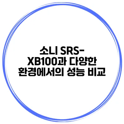 소니 SRS-XB100과 다양한 환경에서의 성능 비교
