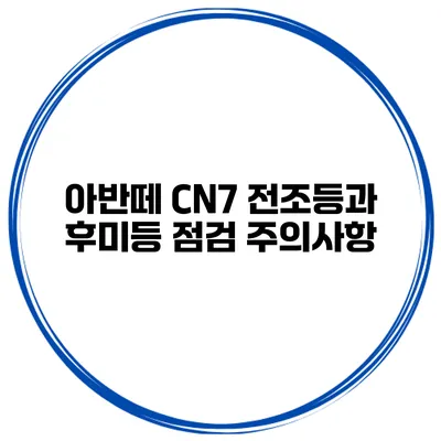 아반떼 CN7 전조등과 후미등 점검 주의사항