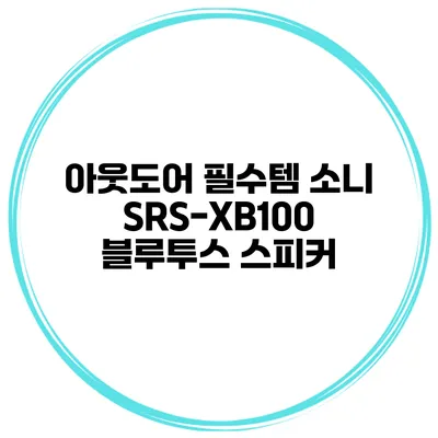 아웃도어 필수템 소니 SRS-XB100 블루투스 스피커