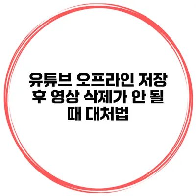유튜브 오프라인 저장 후 영상 삭제가 안 될 때 대처법